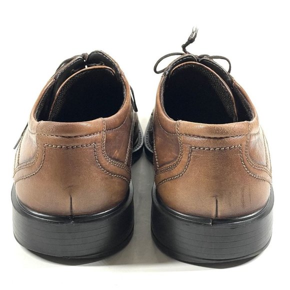 ECCO Men's Helsinki Brown‎ Leather Lace Up Square Toe Oxford 12-12.5 US / EUR 46 - Picture 7 of 14